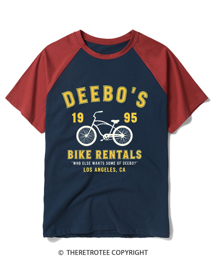 TheRetroTee Deebo's Bike Rentals 1995 Raglan Baseball T-Shirt