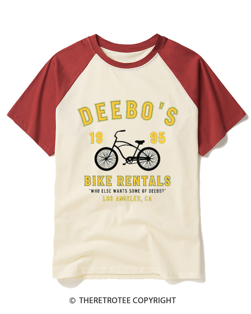 TheRetroTee Deebo's Bike Rentals 1995 Raglan Baseball T-Shirt