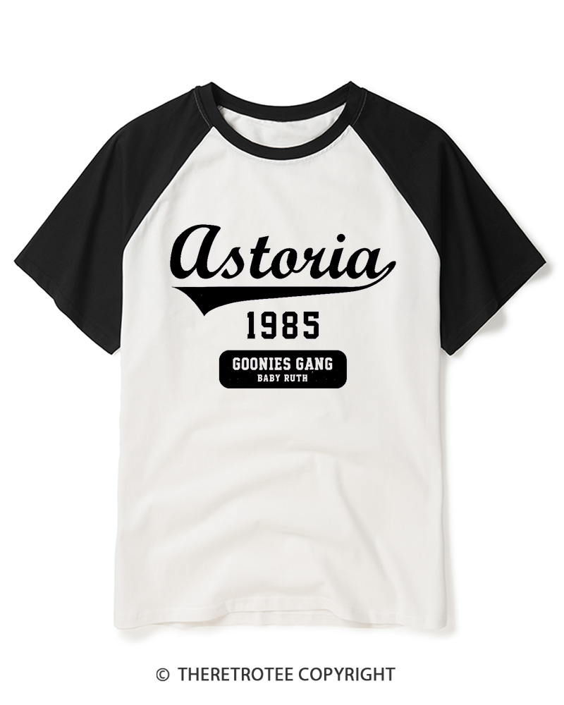 TheRetroTee The Goonies Astoria 1985s Raglan Baseball T-Shirt