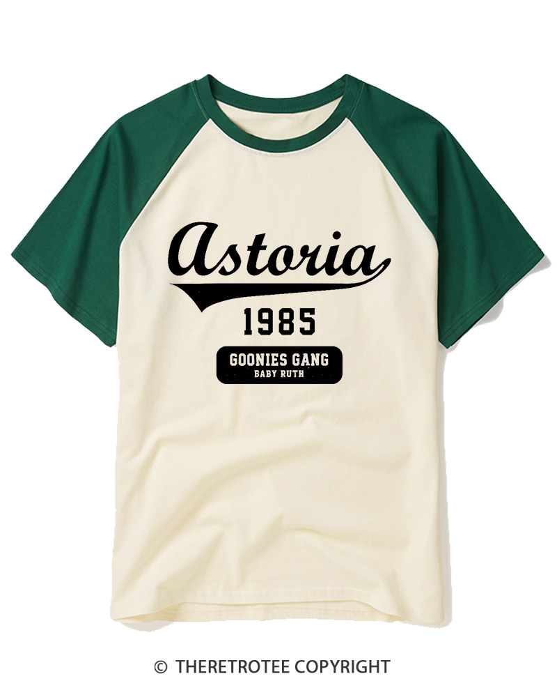 TheRetroTee The Goonies Astoria 1985s Raglan Baseball T-Shirt