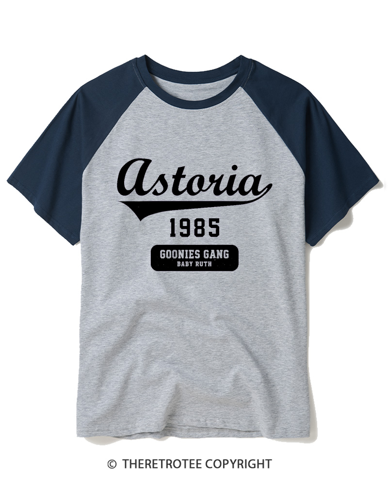 TheRetroTee The Goonies Astoria 1985s Raglan Baseball T-Shirt