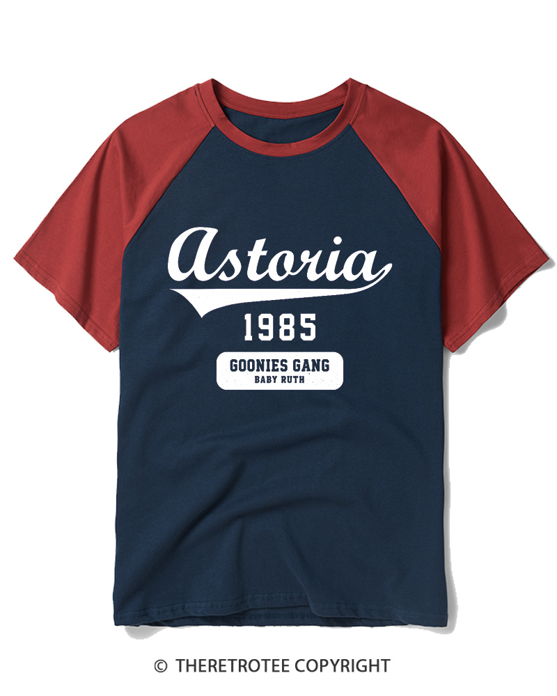 TheRetroTee The Goonies Astoria 1985s Raglan Baseball T-Shirt