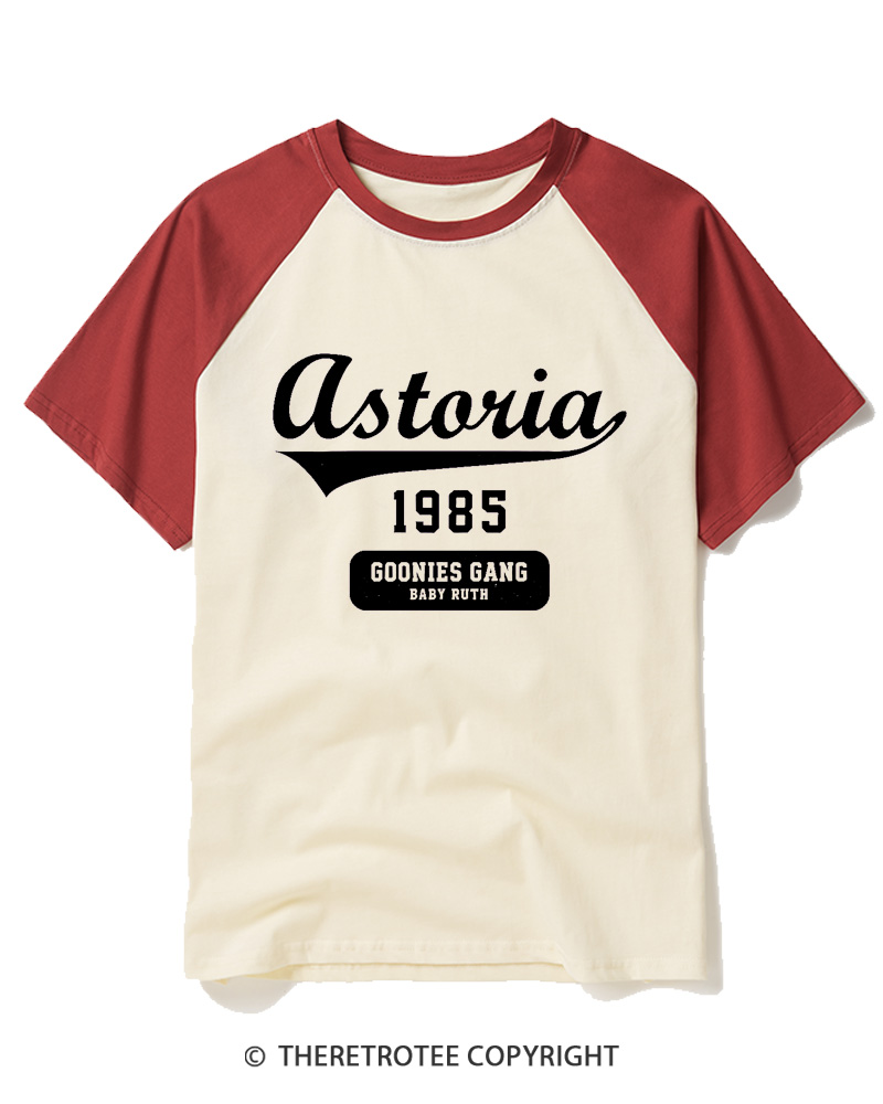 TheRetroTee The Goonies Astoria 1985s Raglan Baseball T-Shirt