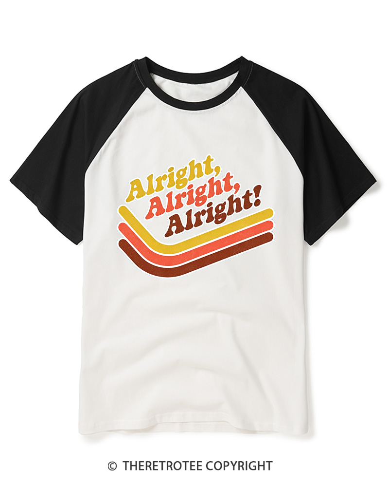 TheRetroTee Alright Alright Alright Raglan Baseball T-Shirt