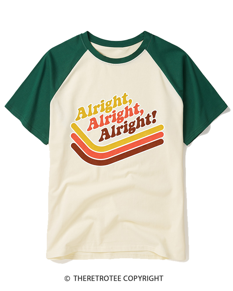 TheRetroTee Alright Alright Alright Raglan Baseball T-Shirt