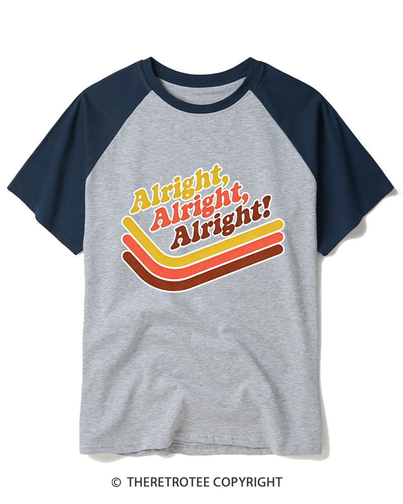TheRetroTee Alright Alright Alright Raglan Baseball T-Shirt