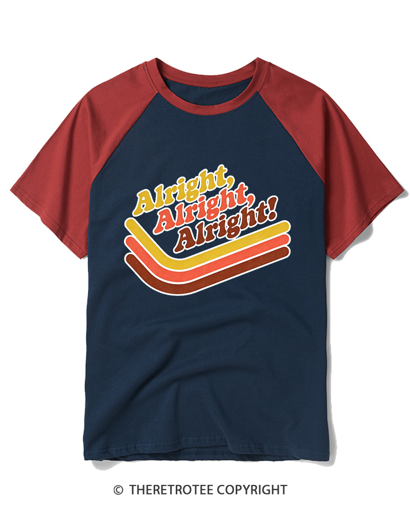TheRetroTee Alright Alright Alright Raglan Baseball T-Shirt
