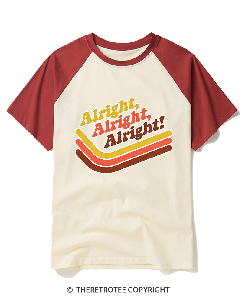 TheRetroTee Alright Alright Alright Raglan Baseball T-Shirt