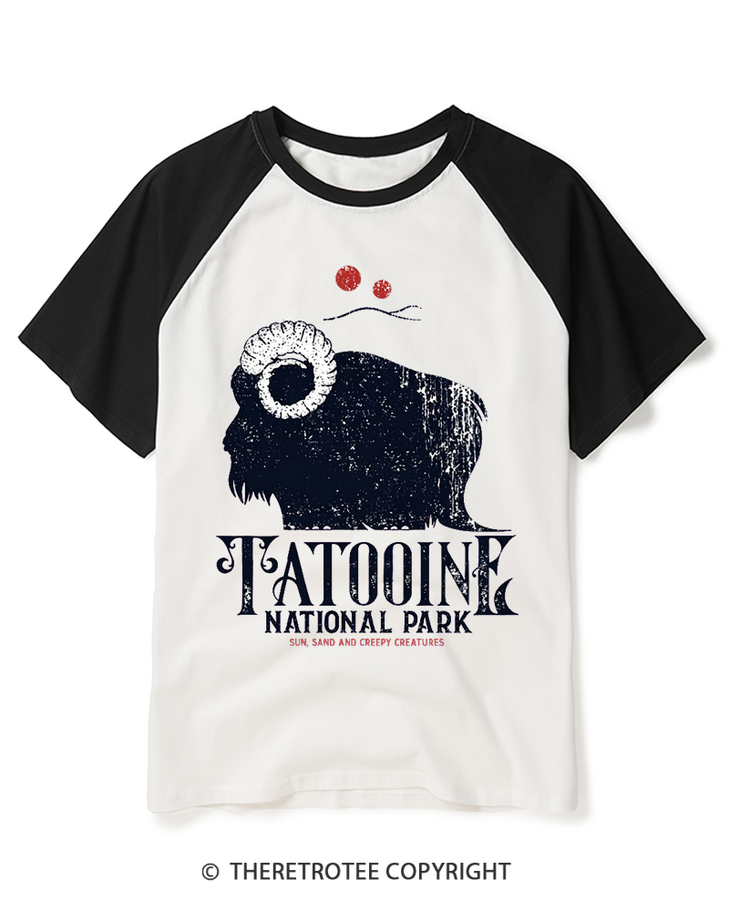 TheRetroTee Vintage National Park Raglan Baseball T-Shirt