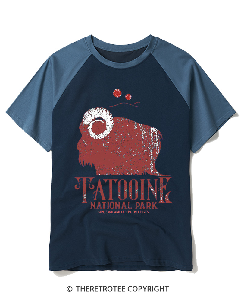 TheRetroTee Vintage National Park Raglan Baseball T-Shirt