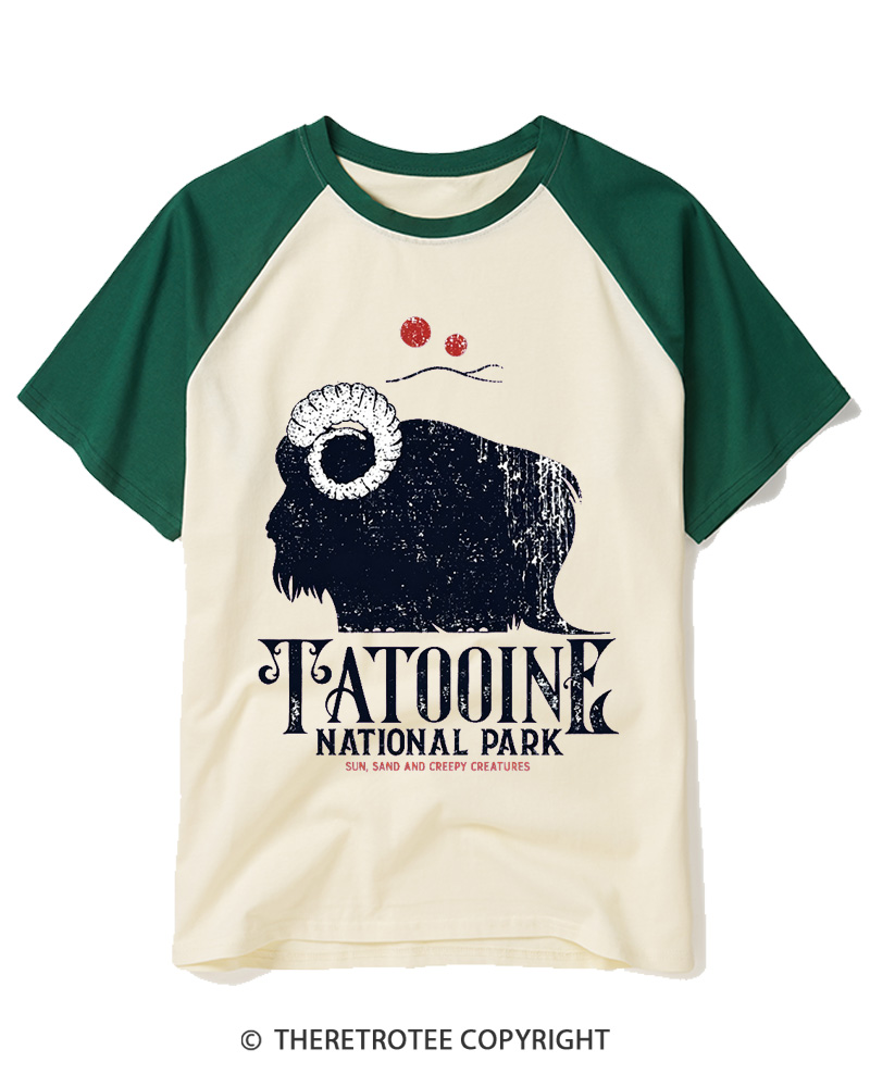 TheRetroTee Vintage National Park Raglan Baseball T-Shirt