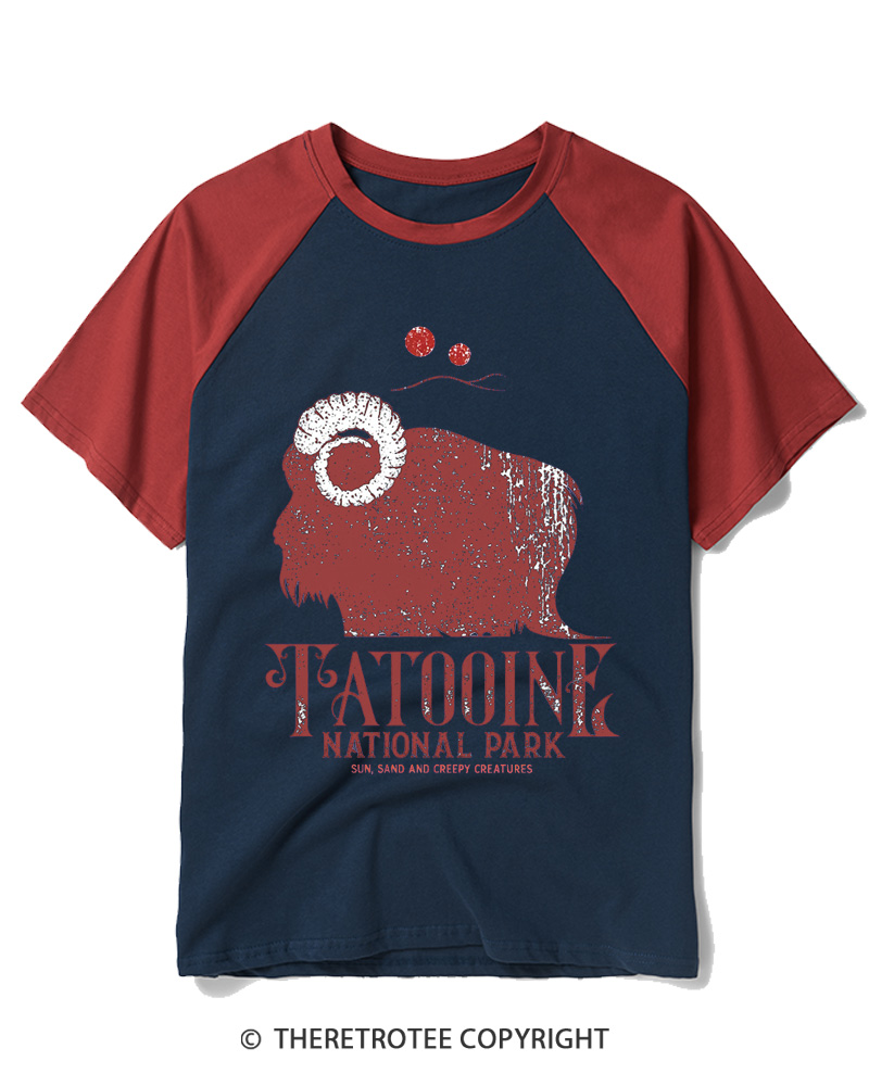 TheRetroTee Vintage National Park Raglan Baseball T-Shirt