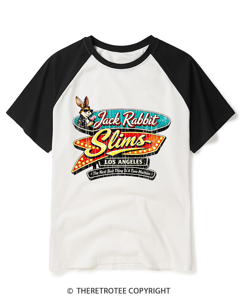 TheRetroTee Jack Rabbit Slims Raglan Baseball T-Shirt