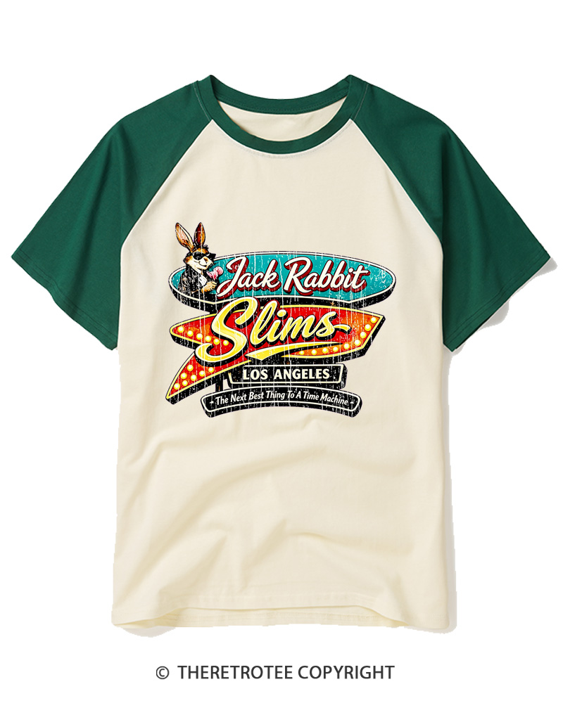 TheRetroTee Jack Rabbit Slims Raglan Baseball T-Shirt