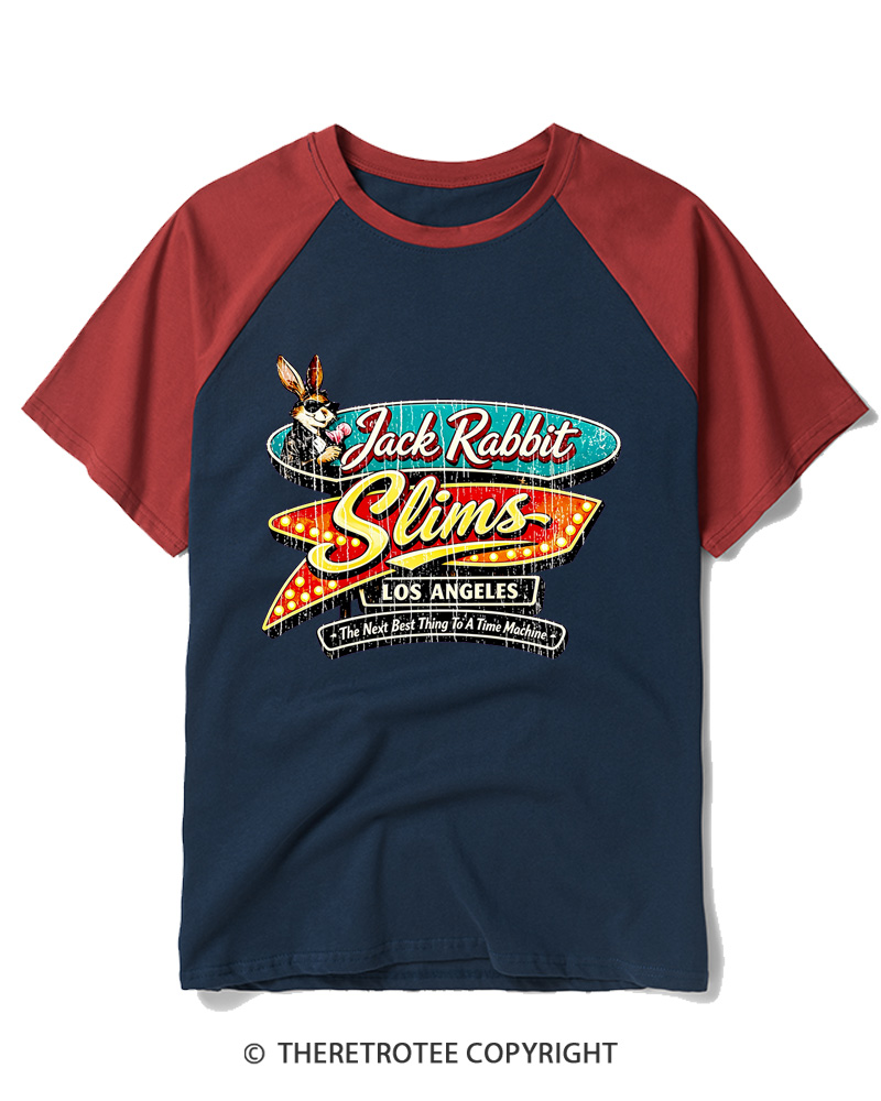 TheRetroTee Jack Rabbit Slims Raglan Baseball T-Shirt