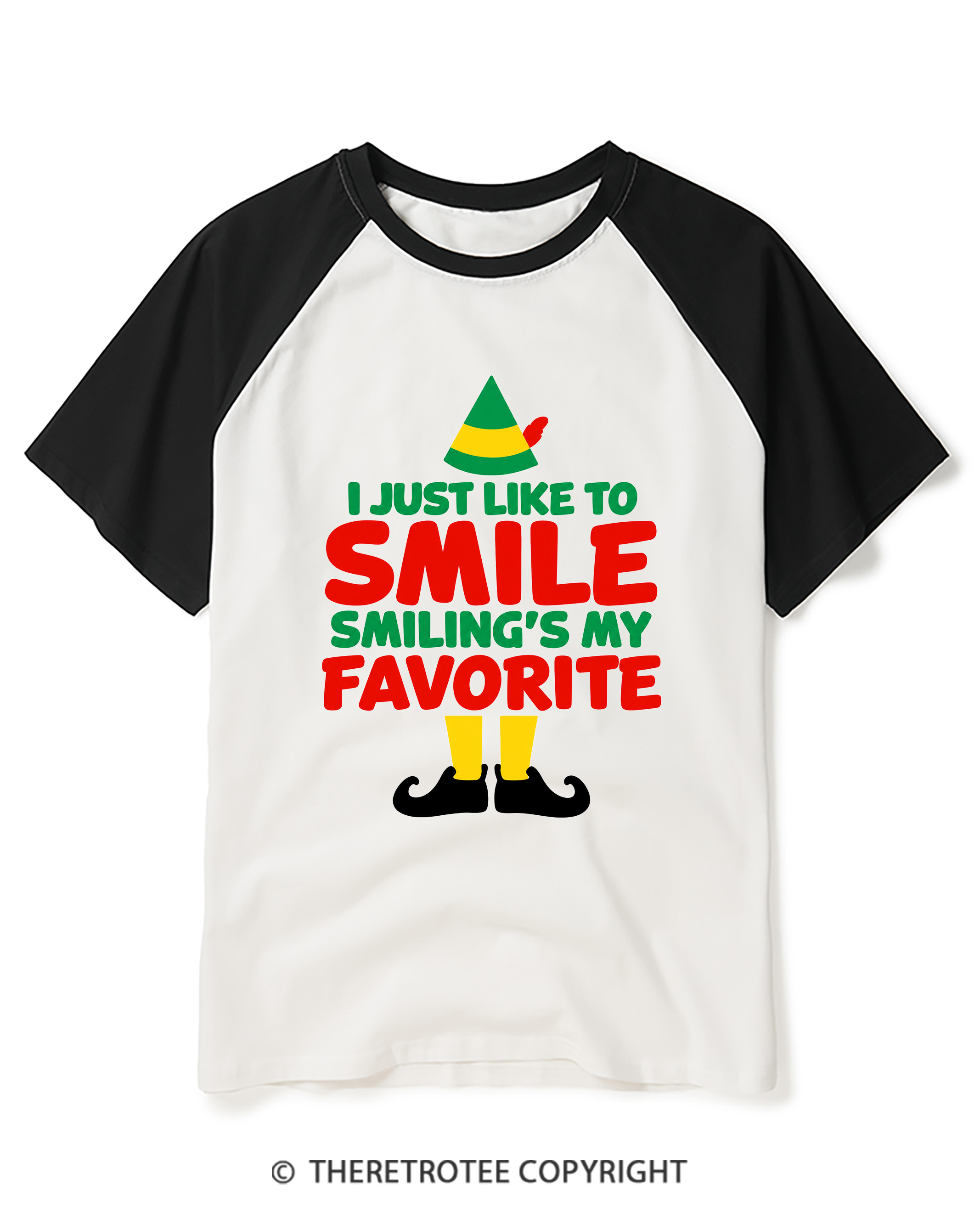 TheRetroTee I Just Like to Smiling's 2000s Raglan Baseball T-Shirt