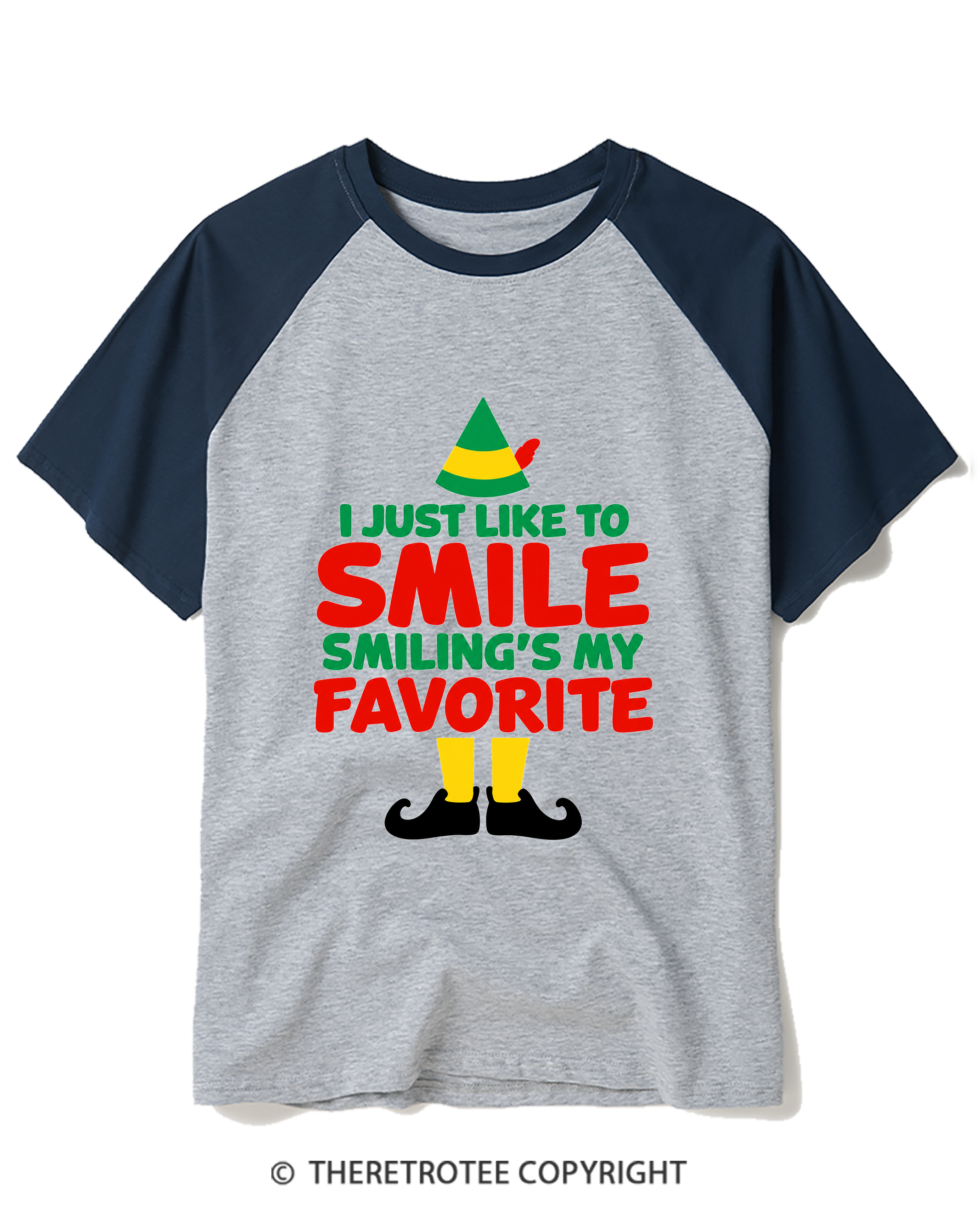 TheRetroTee I Just Like to Smiling's 2000s Raglan Baseball T-Shirt