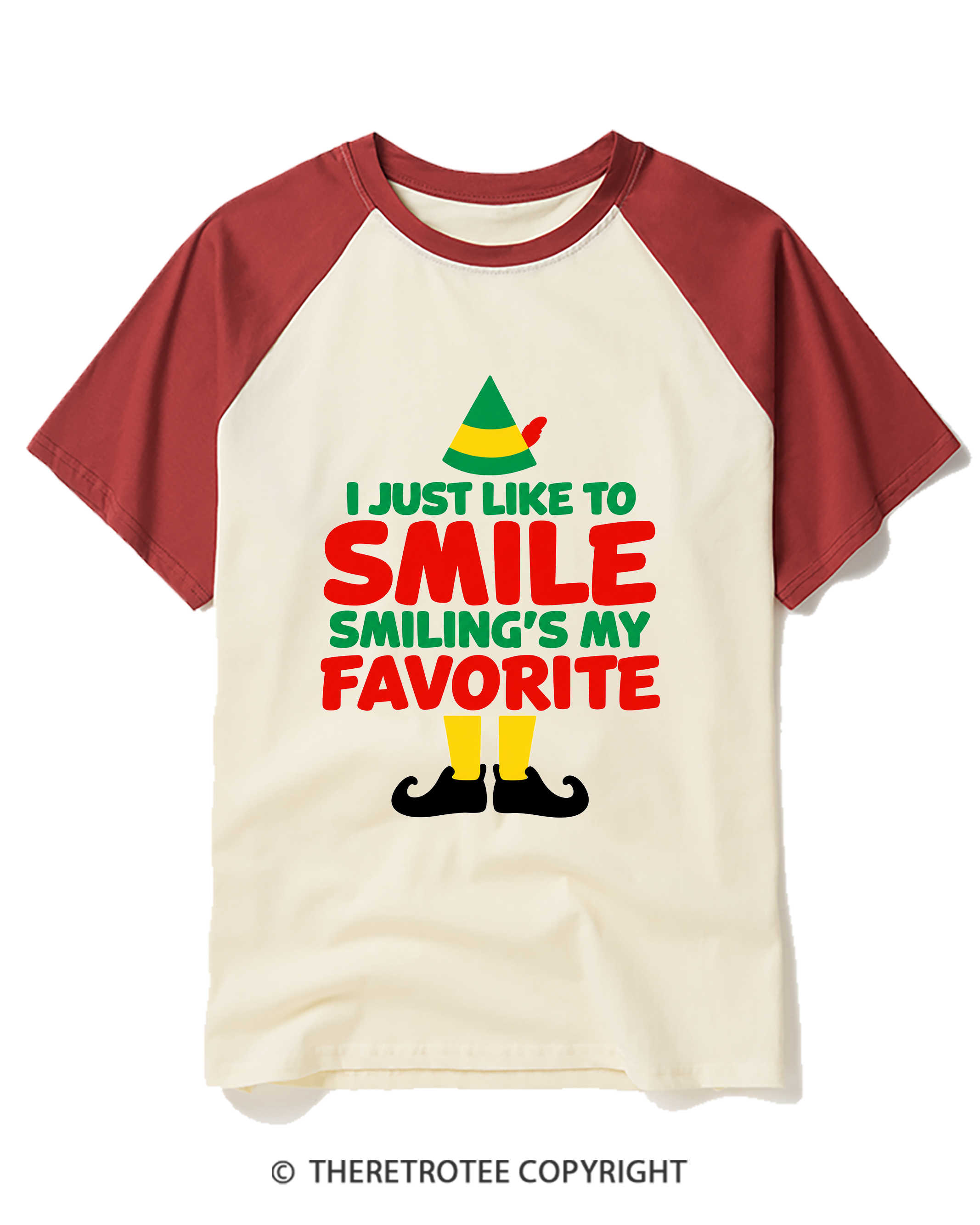TheRetroTee I Just Like to Smiling's 2000s Raglan Baseball T-Shirt