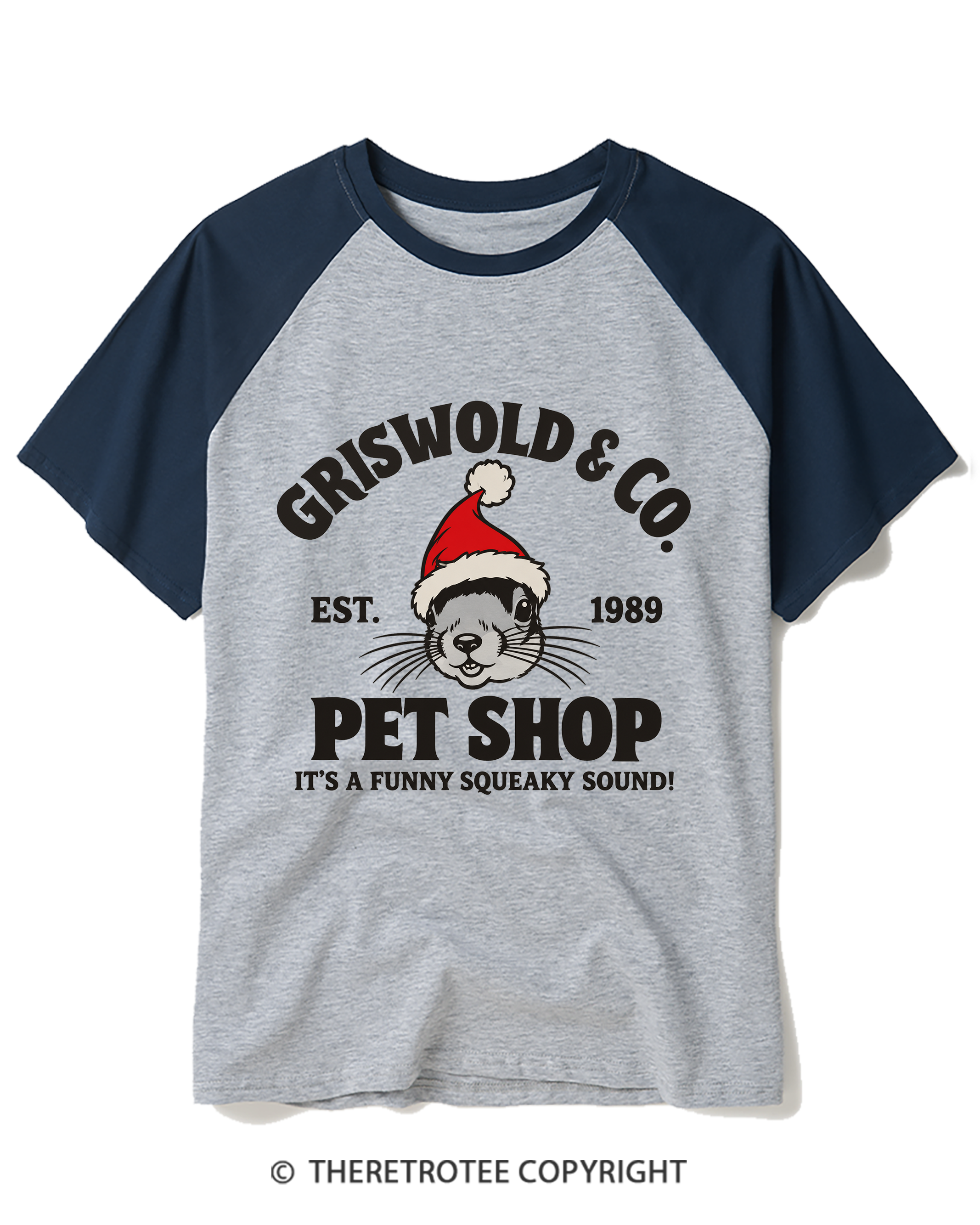 TheRetroTee Pet Shop It's A Funny Squeaky Sound 1980s Raglan Baseball T-Shirt