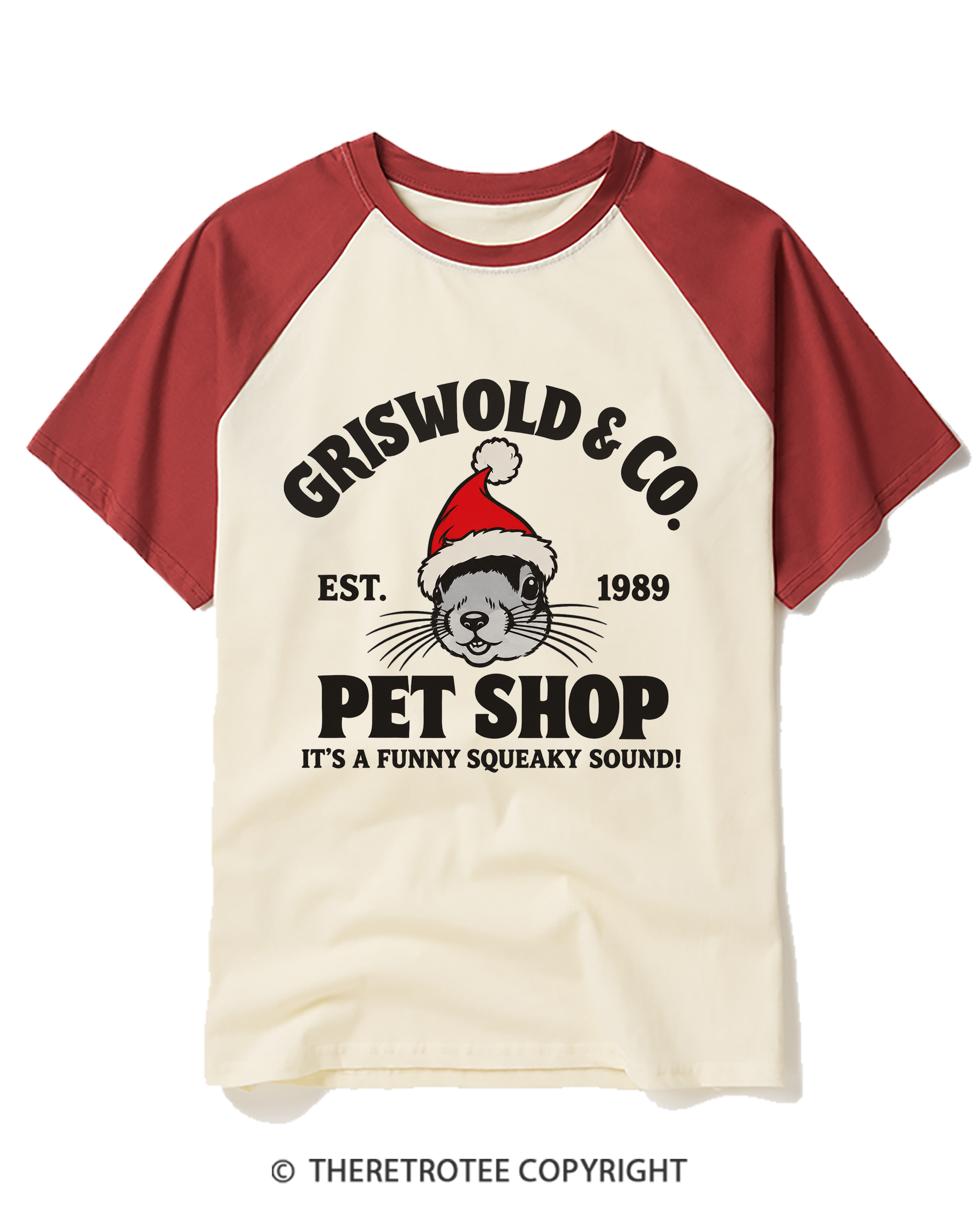 TheRetroTee Pet Shop It's A Funny Squeaky Sound 1980s Raglan Baseball T-Shirt