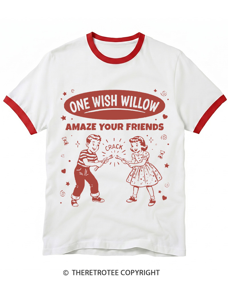 TheRetroTee One Wish Willow Vintage Ringer T-shirt