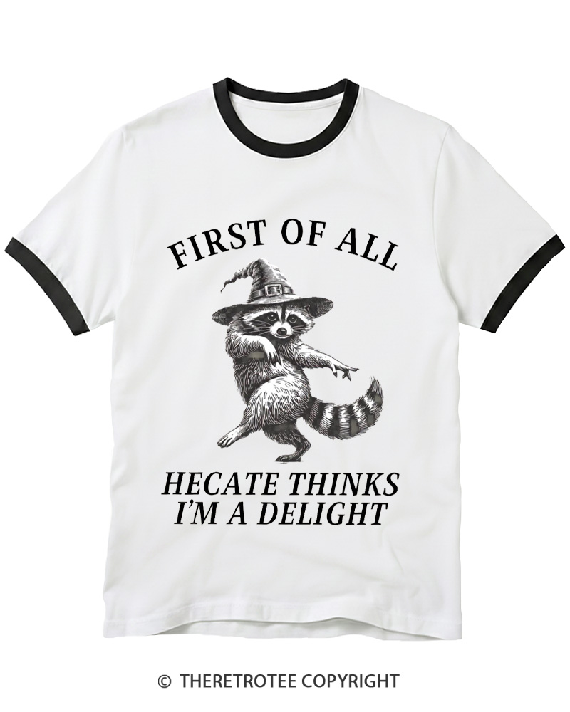TheRetroTee Feral Halloween Raccoon 1970s Ringer T-shirt