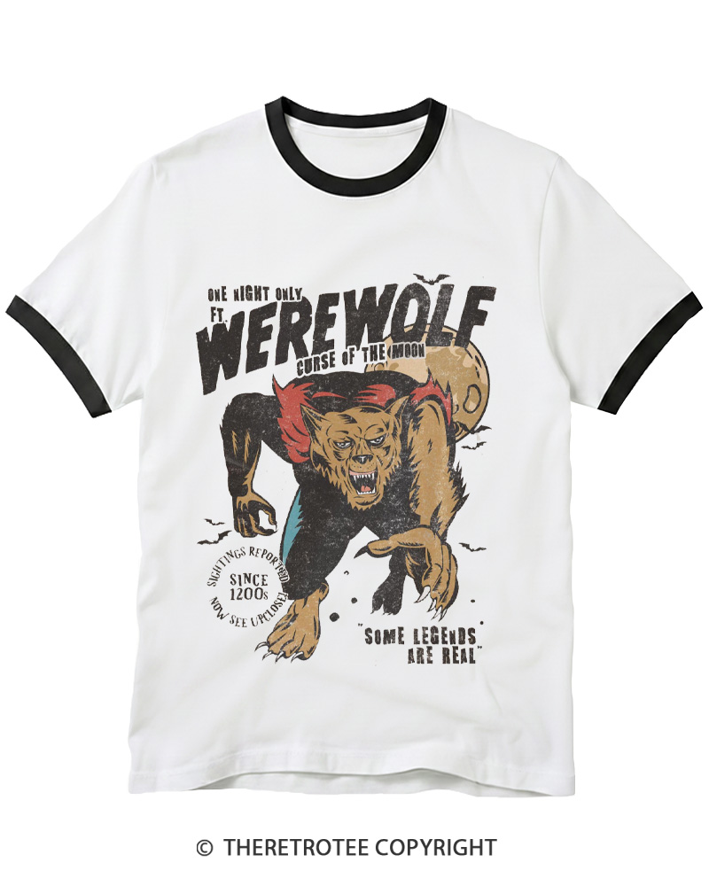 TheRetroTee Werewolf 1970s Ringer T-shirt