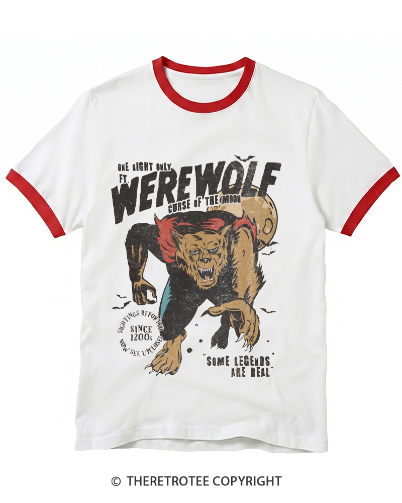 TheRetroTee Werewolf 1970s Ringer T-shirt