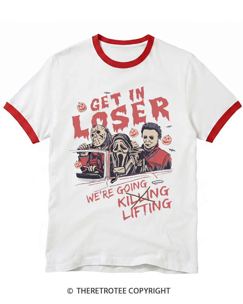 TheRetroTee Get In Loser Vintage Ringer T-shirt