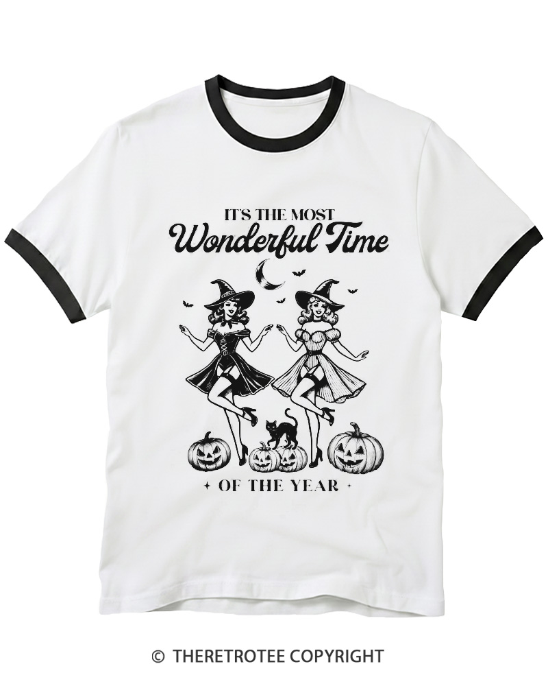 TheRetroTee It's the Most Wonderful Time 1950s Ringer T-shirt