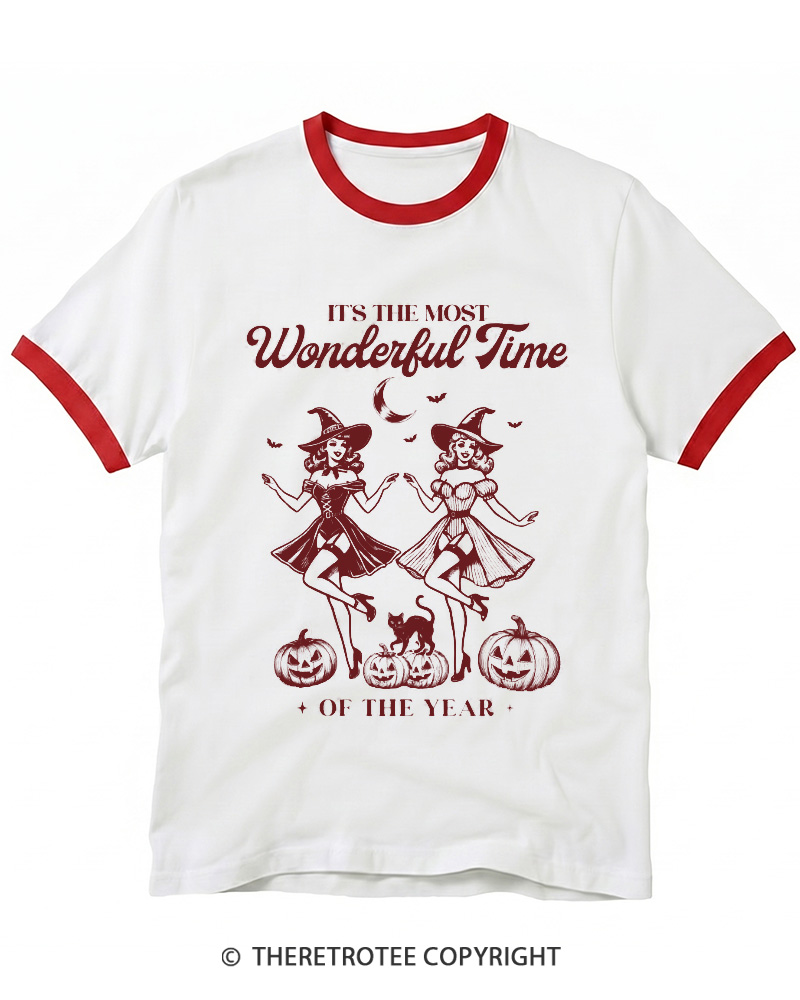 TheRetroTee It's the Most Wonderful Time 1950s Ringer T-shirt