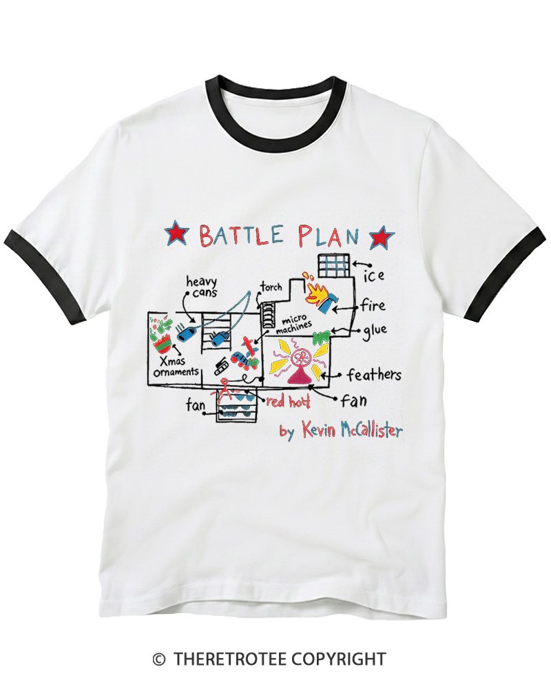 TheRetroTee Battle Plan 1990s Christmas Ringer T-shirt
