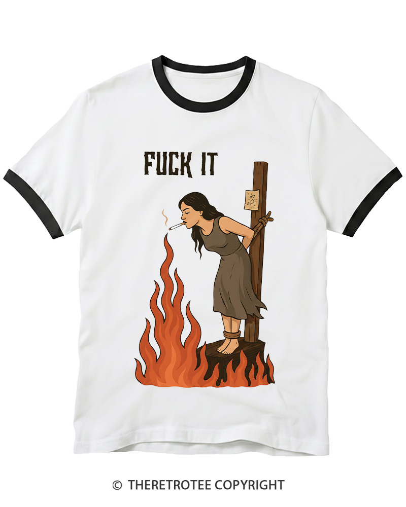 TheRetroTee Fuck It 1970s Ringer T-shirt