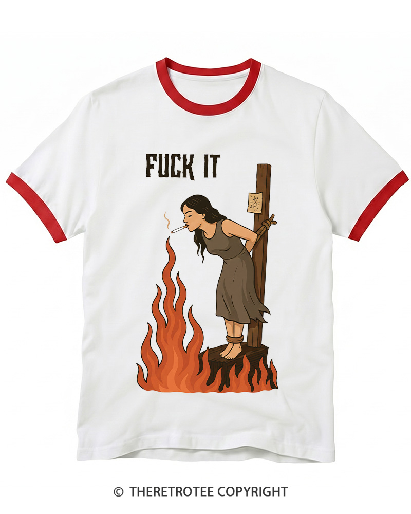 TheRetroTee Fuck It 1970s Ringer T-shirt