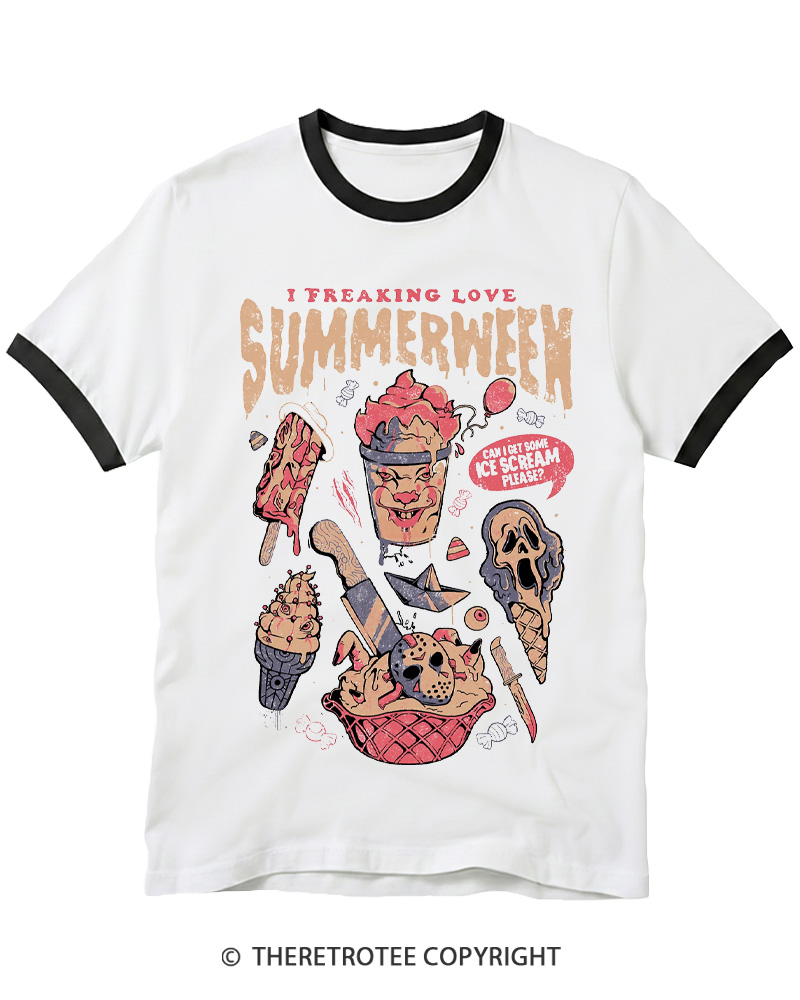 TheRetroTee Summerween 1980s Ringer T-shirt