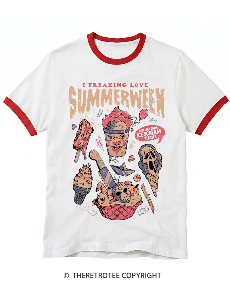 TheRetroTee Summerween 1980s Ringer T-shirt