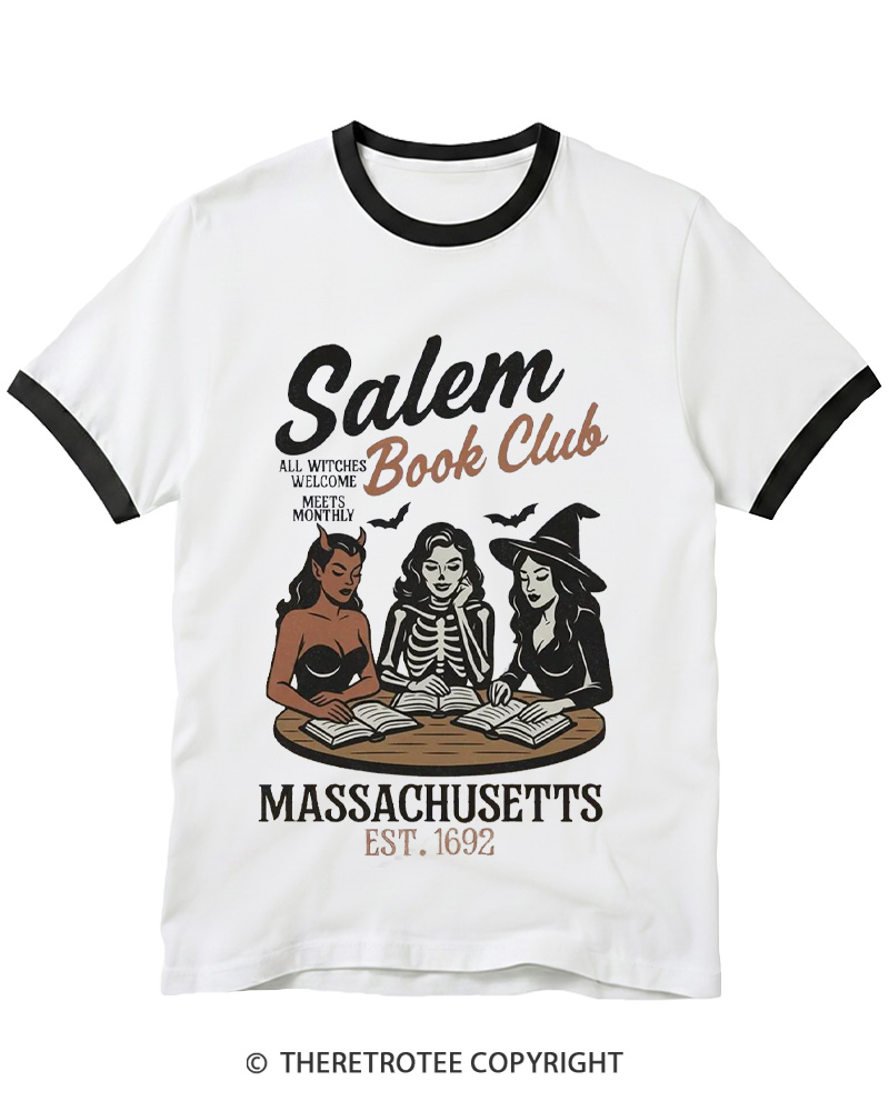 TheRetroTee All Witches Welcome Meets Monthly Vintage Ringer T-shirt