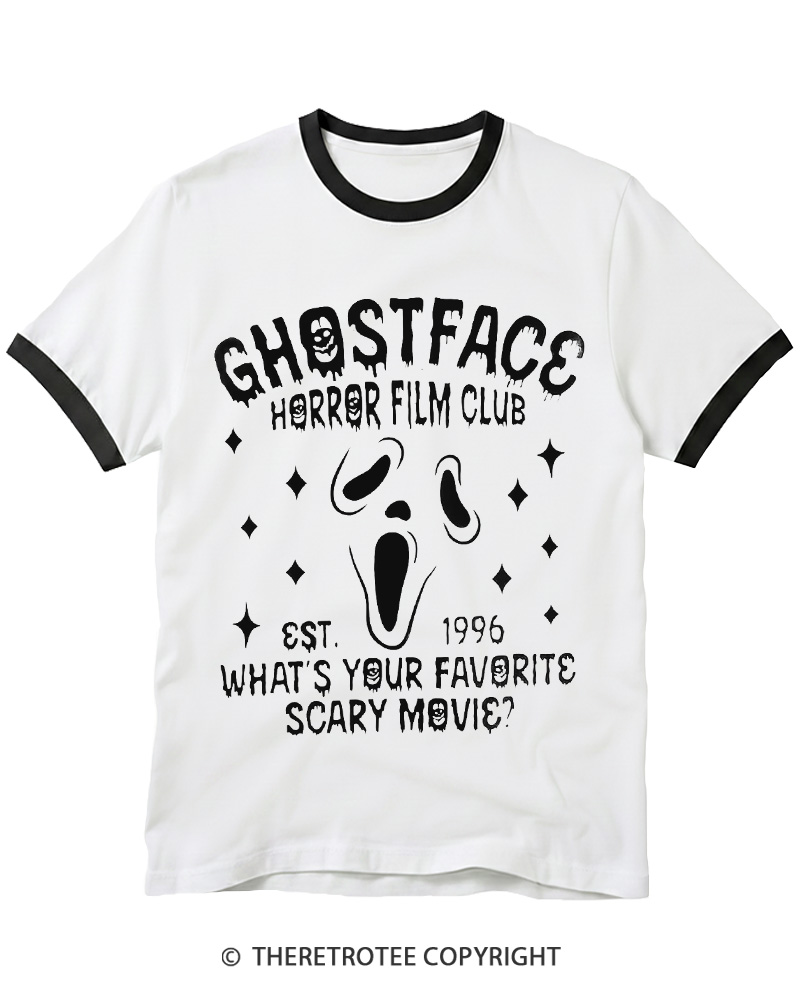TheRetroTee What’s Your Favorite Scary Movie 1990s Ringer T-shirt