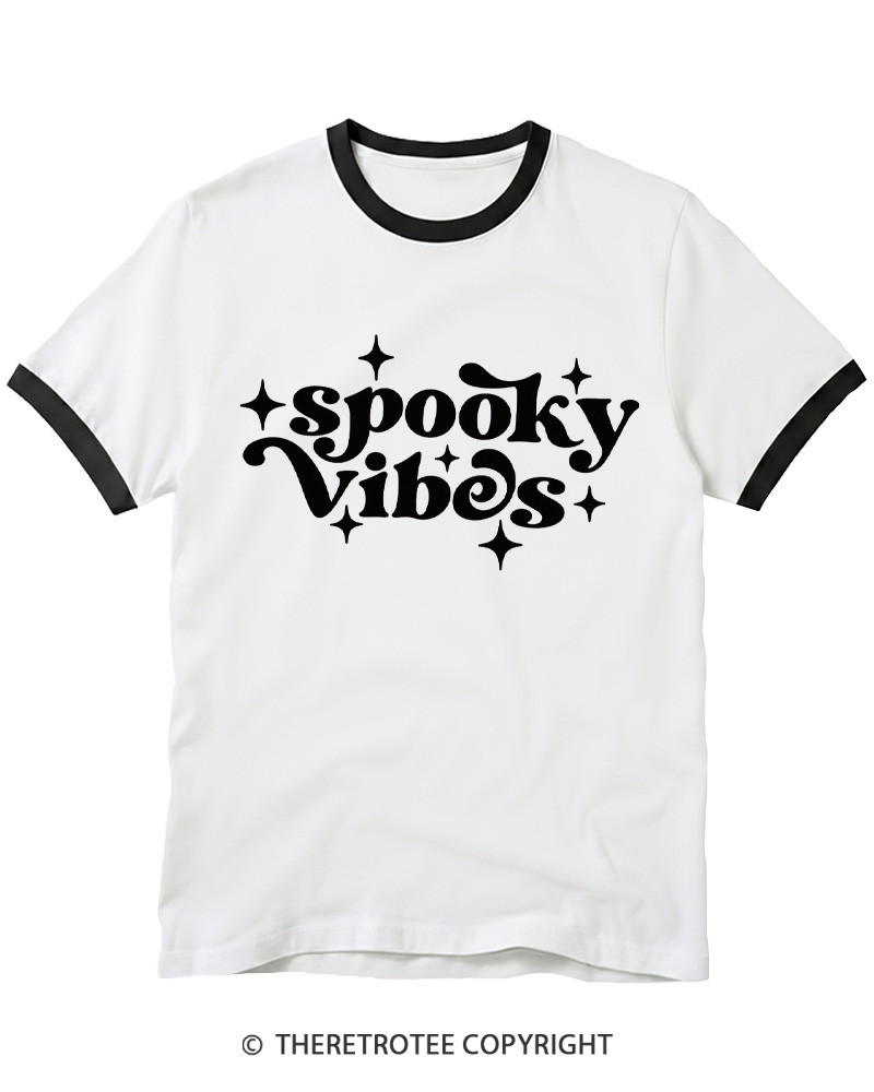 TheRetroTee Spooky Vibes 1980s Ringer T-shirt
