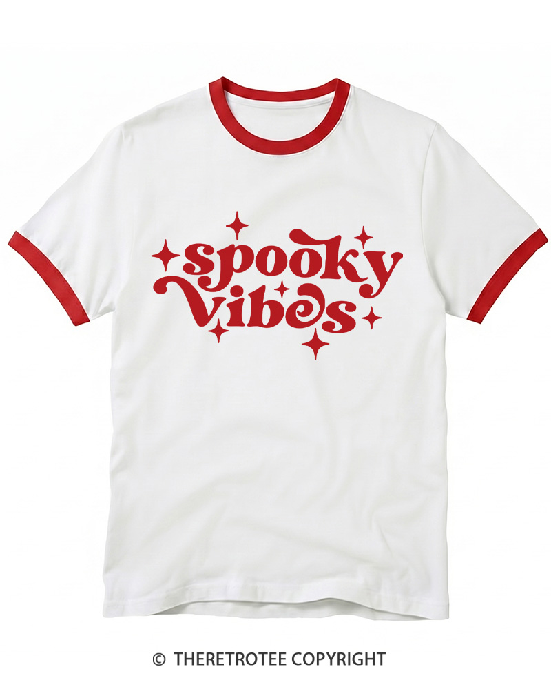TheRetroTee Spooky Vibes 1980s Ringer T-shirt