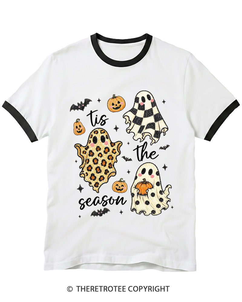 TheRetroTee Tis The Season 1990s Ringer T-shirt