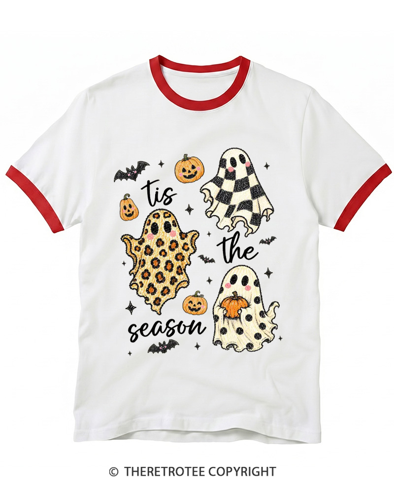 TheRetroTee Tis The Season 1990s Ringer T-shirt