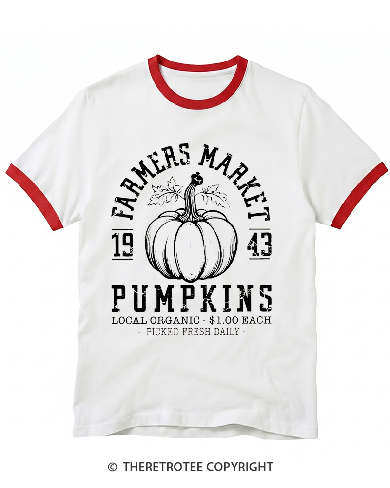 TheRetroTee Farmers Market  1940s Ringer T-shirt