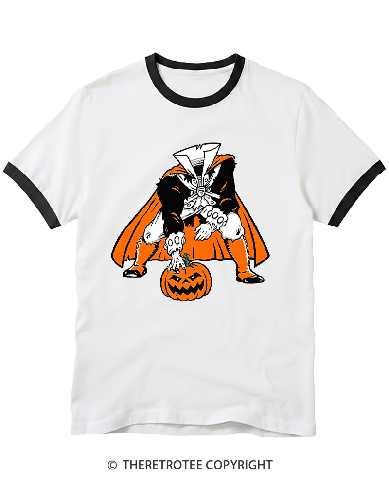 TheRetroTee Headless Horseman Patriots 1970s Ringer T-shirt