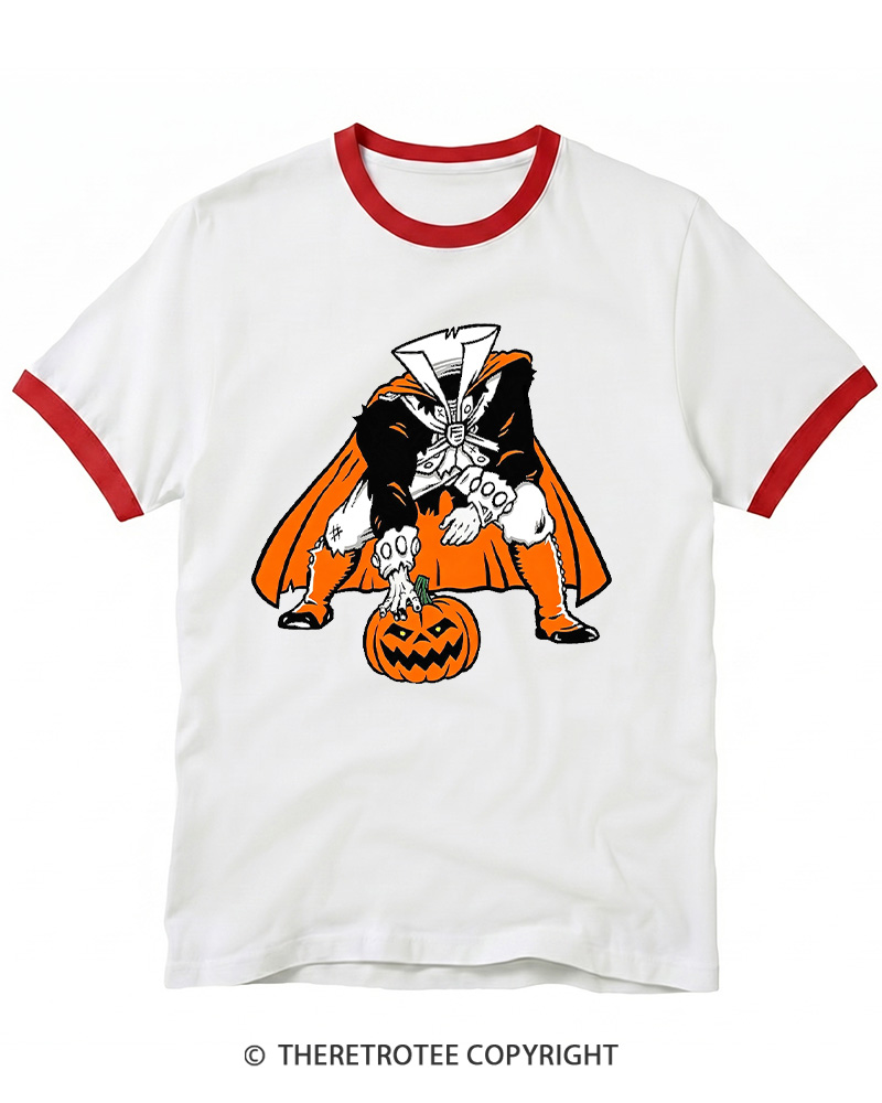 TheRetroTee Headless Horseman Patriots 1970s Ringer T-shirt