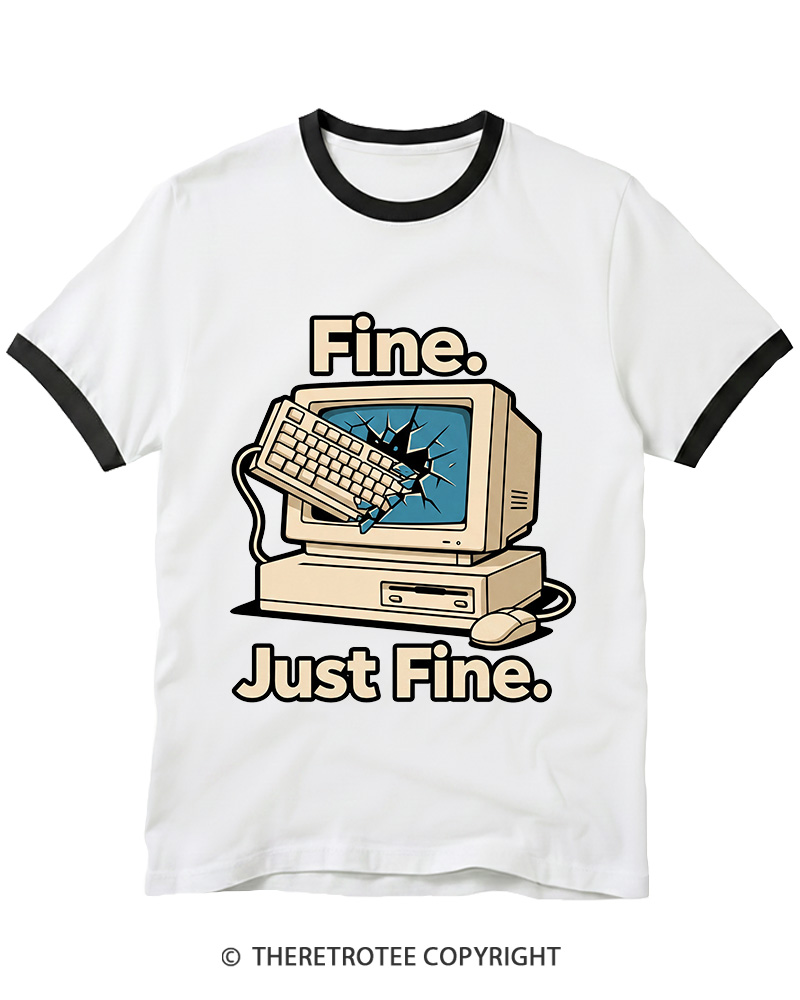 TheRetroTee Funny Angry Gamer Ringer T-shirt
