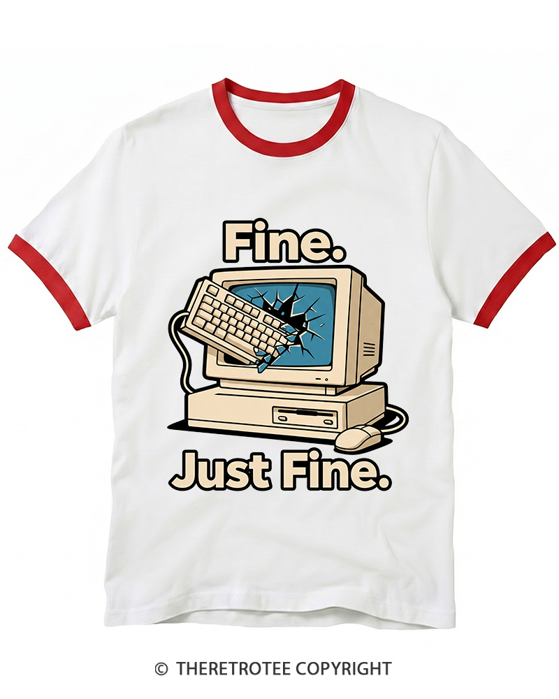TheRetroTee Funny Angry Gamer Ringer T-shirt
