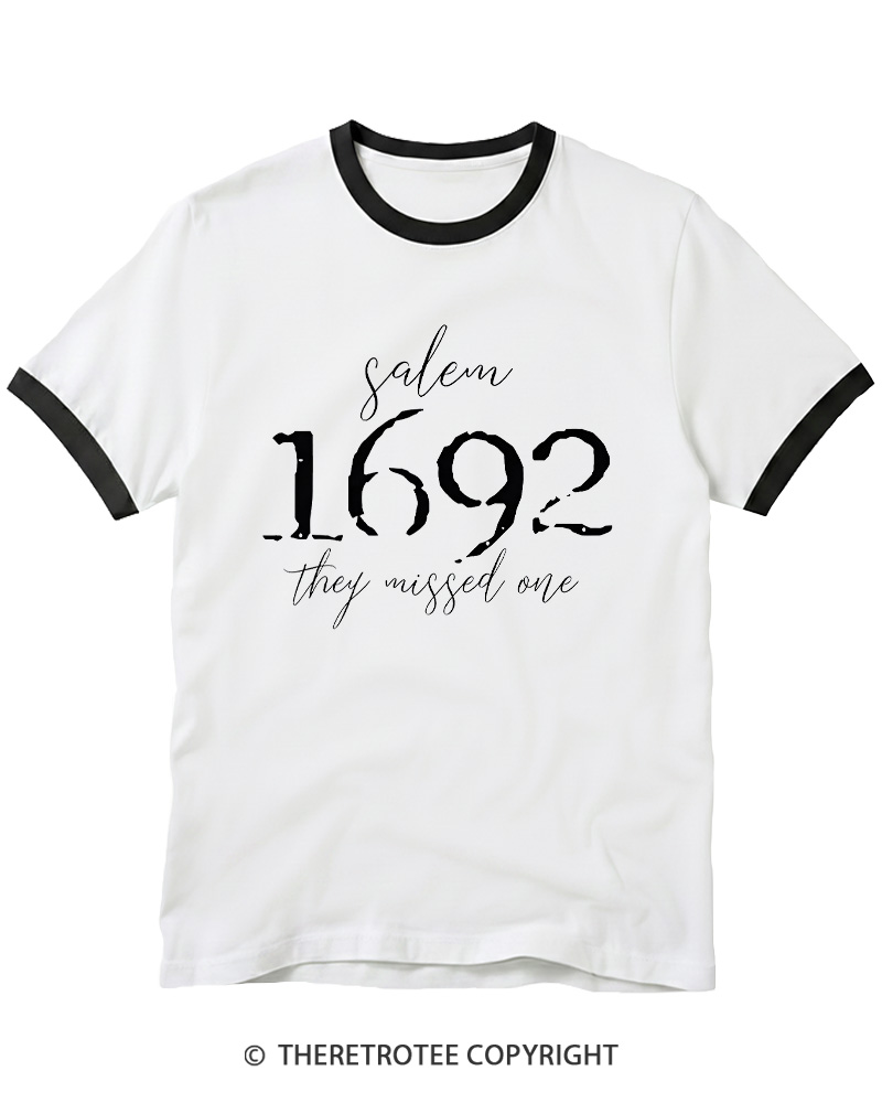 TheRetroTee Salem Witch 1692 Ringer T-shirt