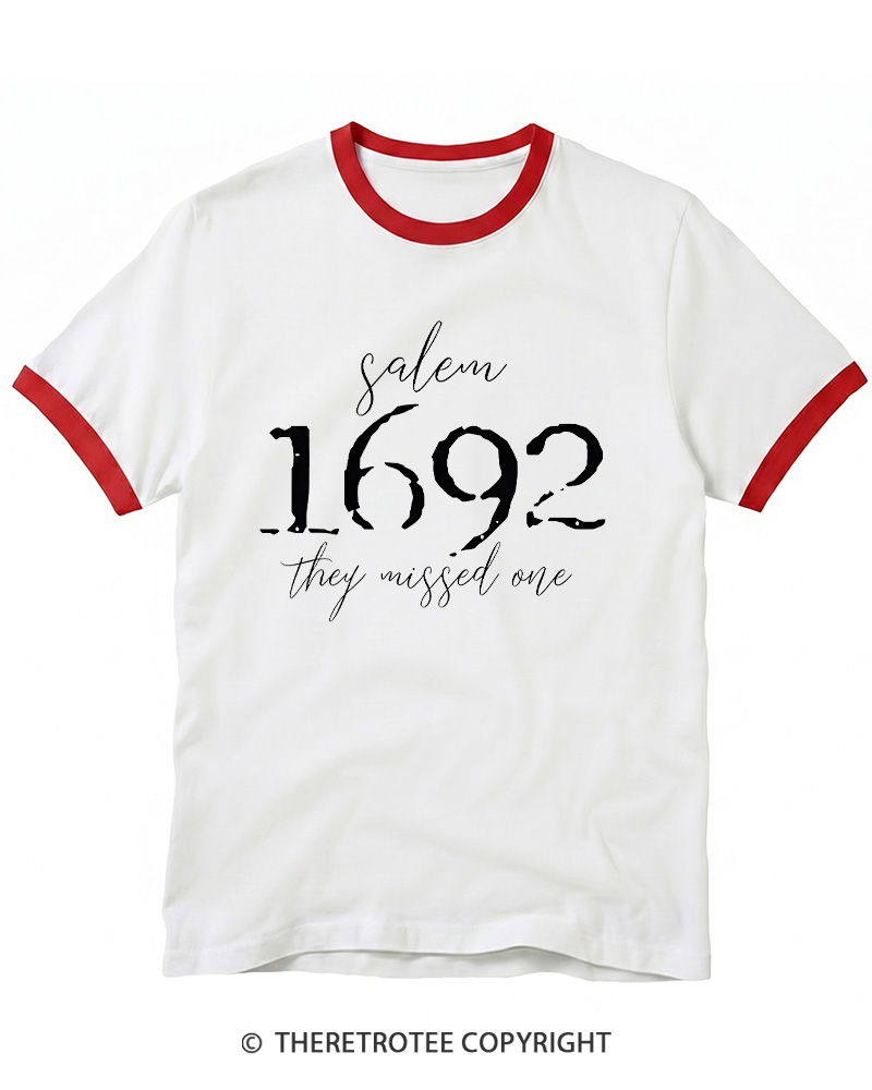 TheRetroTee Salem Witch 1692 Ringer T-shirt