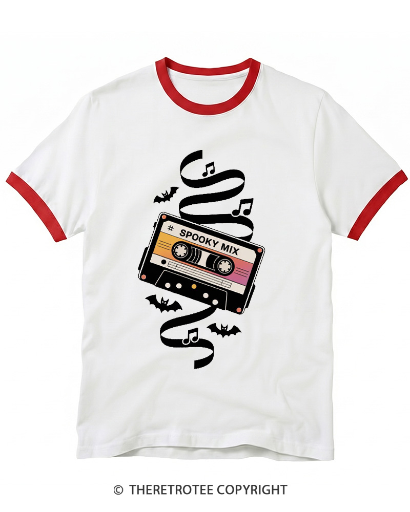TheRetroTee Spooky Mix 1980s Ringer T-shirt